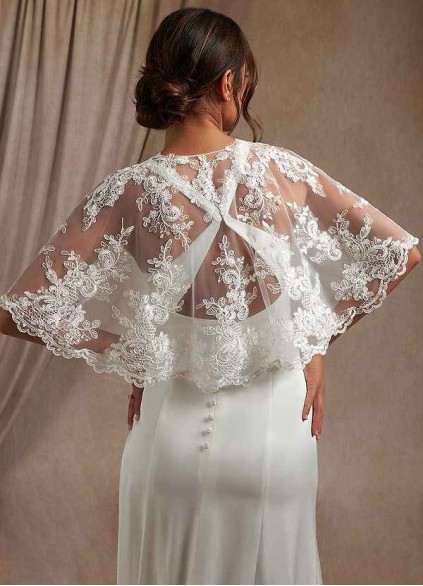 Juecet Hephzibah Lace Tulle Wrap Juecet Hephzibah Lace Tulle Wrap