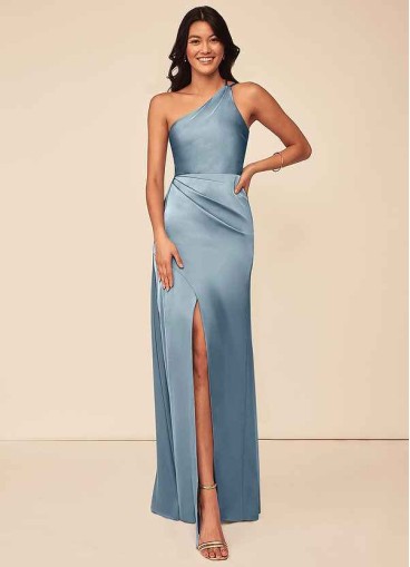 Juecet Maron Stretch Satin Dress