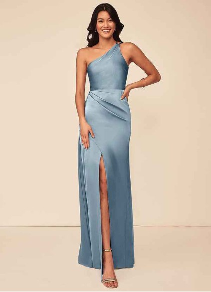 Juecet Maron Stretch Satin Dress