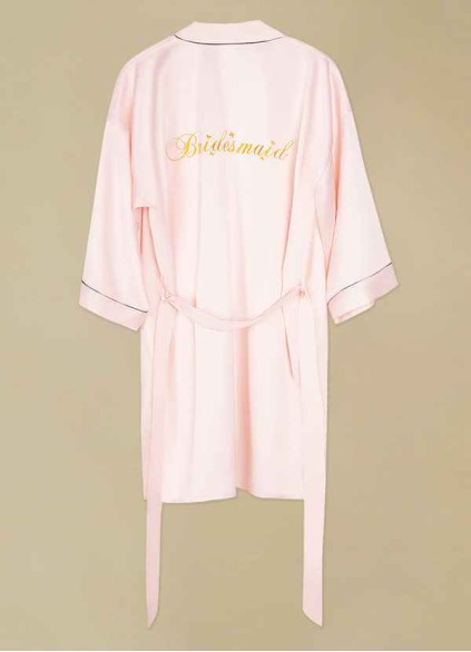 Pre-Wedding Embroidered Bridesmaid Satin Robe